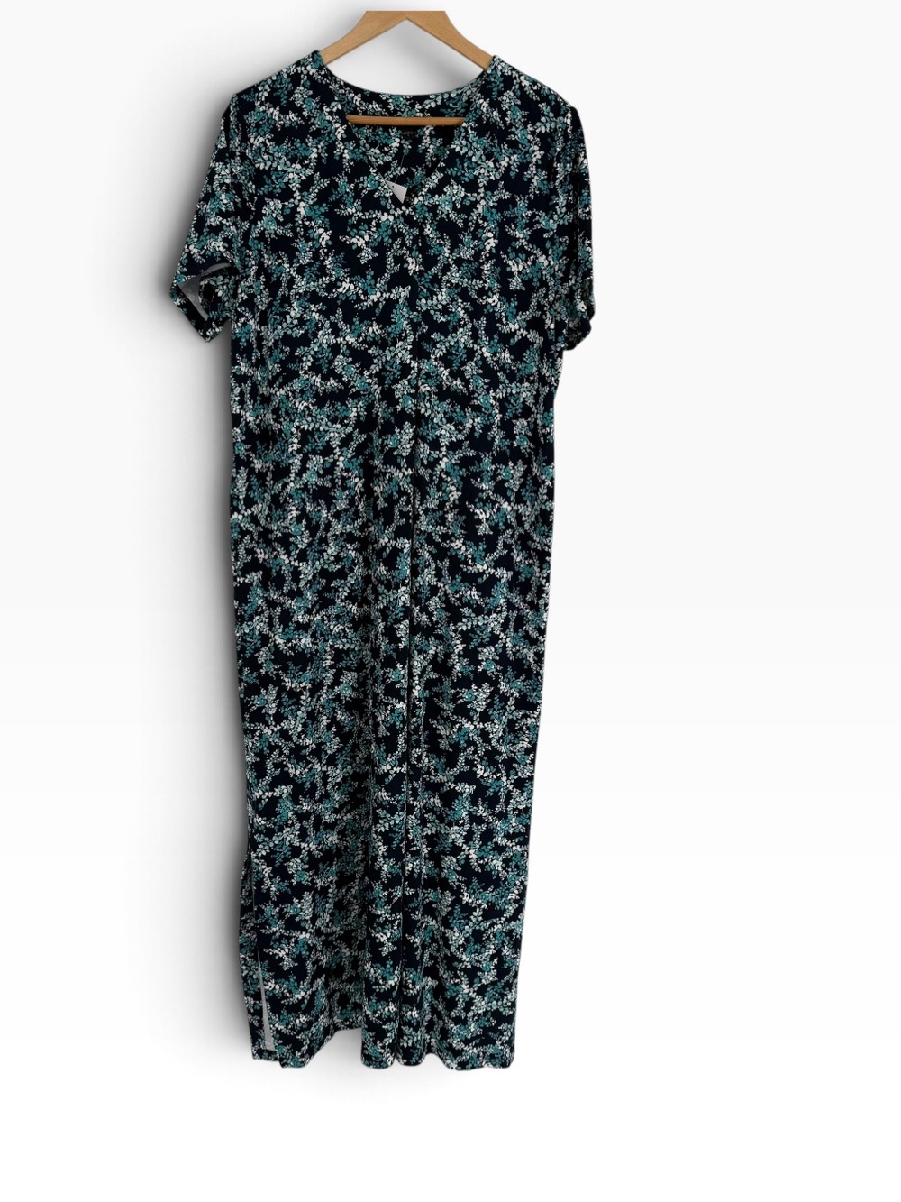 J. Jill Weareaver Collection NWT Floral Maxi Dress Womens Size L Short Sleeves